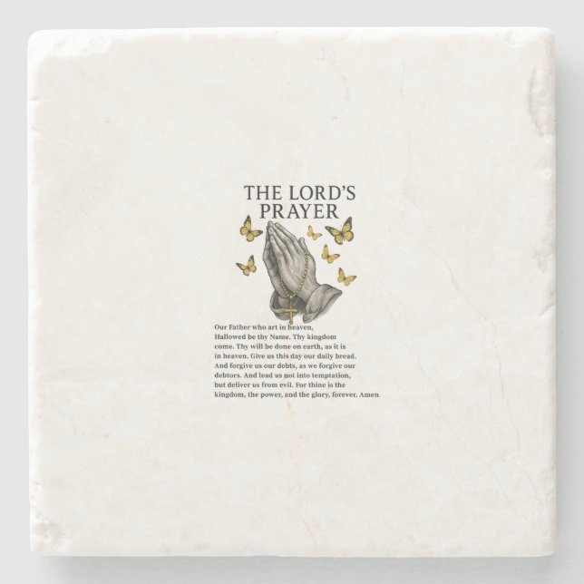The Lord's Prayer Stone Coaster (Front)