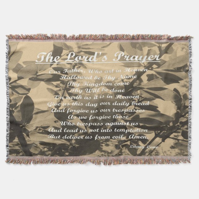 The Lords Prayer  Throw Blanket (Front)