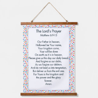 The Lord's Prayer with Dots Border Hanging Tapestry