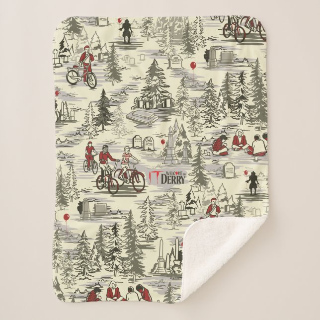 The Losers Club Cemetery Pattern Sherpa Blanket (Front)