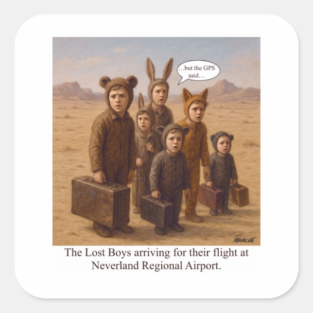 The Lost Boys arriving for their flight Square Sticker (Front)