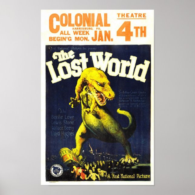 The Lost World Dinosaur Monster Movie Poster (Front)