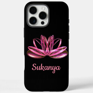 The lotus flower personalised iPhone 16 pro max case