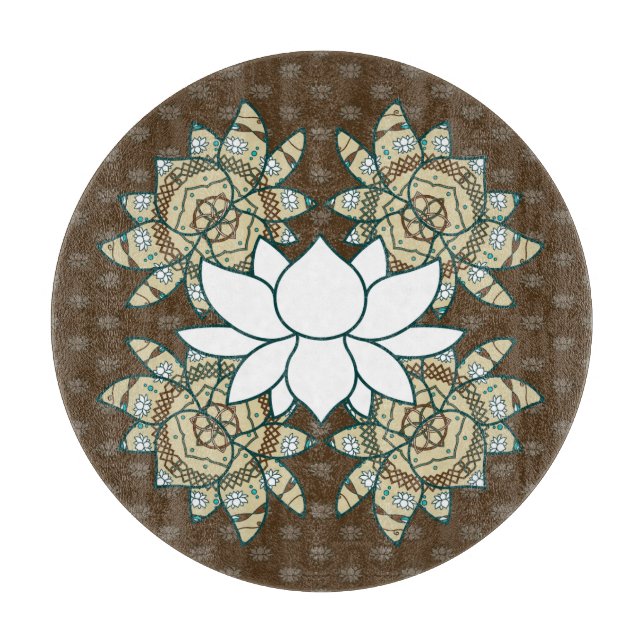 The Lotus Glass Cutting Board (Front)