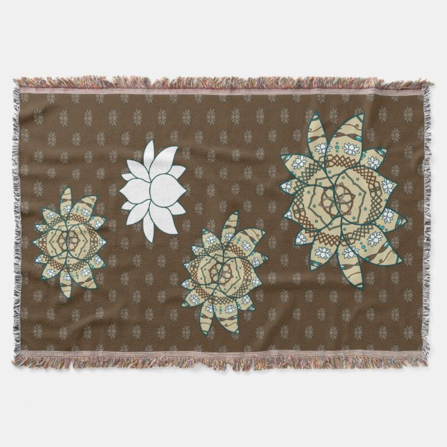 The Lotus Throw Blanket (Front)