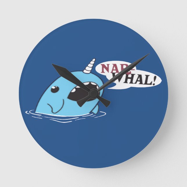 The Loud Narwhal Round Clock (Front)