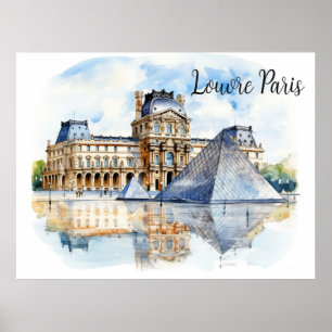  The Louvre and Its Iconic Pyramid Poster
