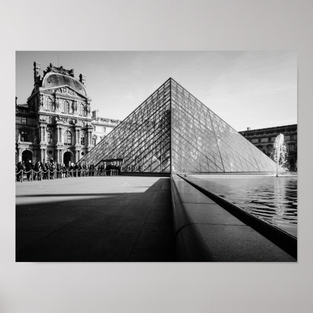 The Louvre in BW Poster (Front)