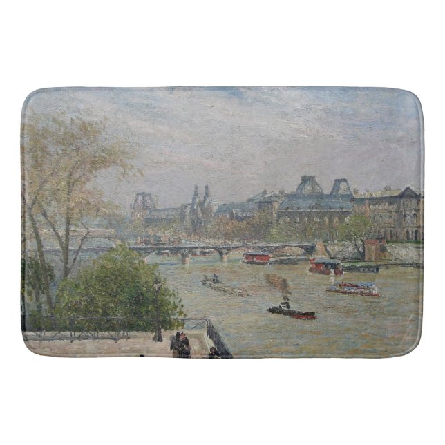 The Louvre, Spring  Camille Pissarro       Bath Mat (Front)