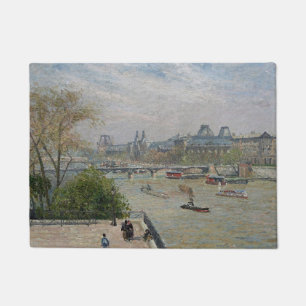 The Louvre, Spring Camille Pissarro Doormat
