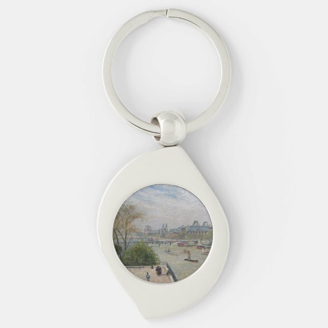 The Louvre, Spring  Camille Pissarro   Key Ring (Front)