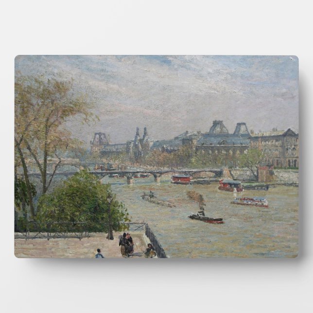 The Louvre, Spring  Camille Pissarro     Plaque (Front)