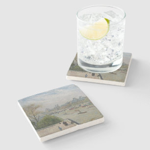 The Louvre, Spring Camille Pissarro Stone Coaster