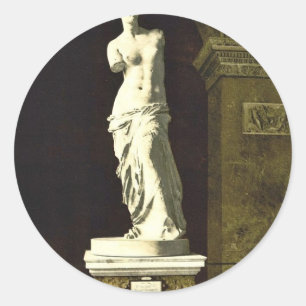 The Louvre, the Venus de Milo, Paris, France class Classic Round Sticker