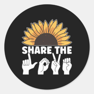 The Love Asl American Sign Language Awareness Asl  Classic Round Sticker