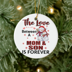 The love between a mum and son ceramic ornament
