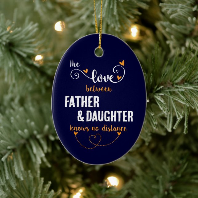 The love between father and daughter distance ceramic ornament (Tree)