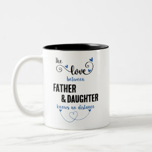 The love between father and daughter distance Two-Tone coffee mug