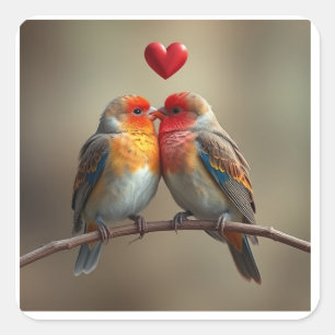 The Love Birds Square Sticker