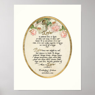 The Love Chapter, 1 Corinthians 13 Calligraphy Poster
