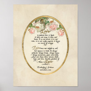 The Love Chapter, 1 Corinthians 13 Calligraphy Poster