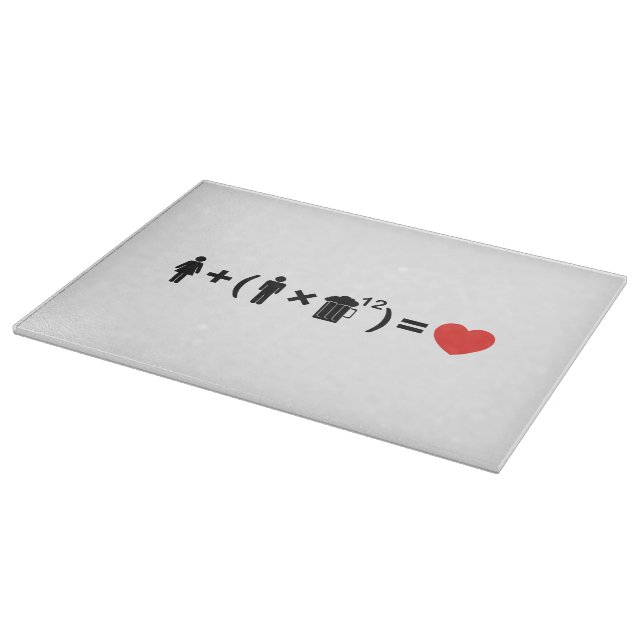 The Love Equation for Men Cutting Board (Corner)