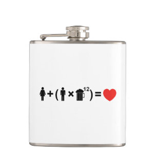 The Love Equation for Men Hip Flask