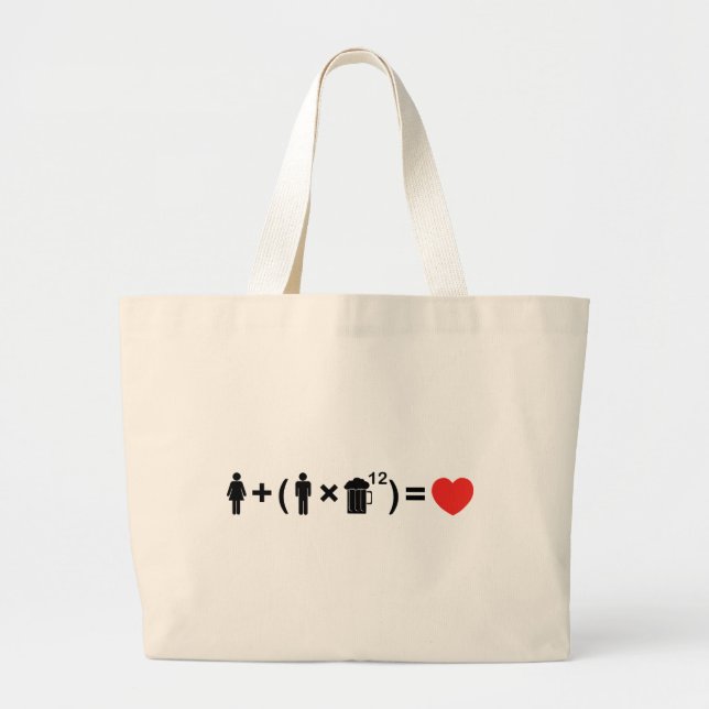 The Love Equation for Men Large Tote Bag (Front)