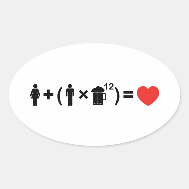 The Love Equation for Men Oval Sticker (Front)