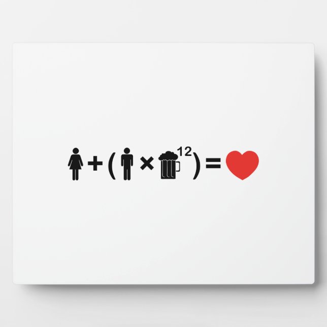 The Love Equation for Men Plaque (Front)