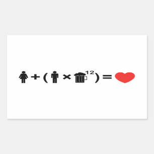 The Love Equation for Men Rectangular Sticker