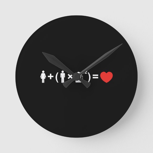 The Love Equation for Men Round Clock (Front)