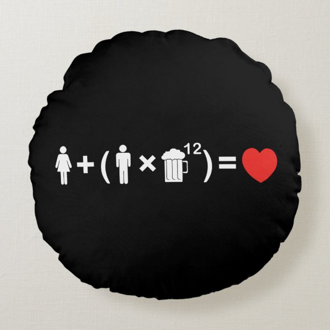 The Love Equation for Men Round Cushion (Front)