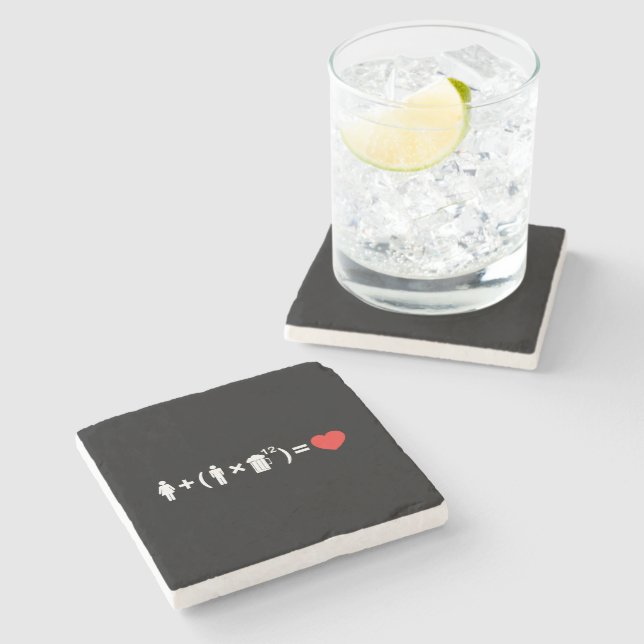 The Love Equation for Men Stone Coaster (Side)