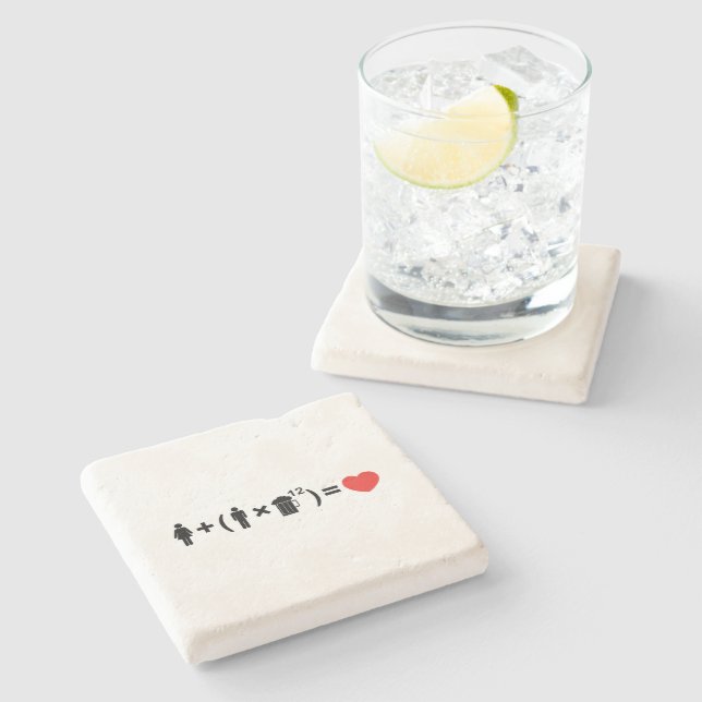 The Love Equation for Men Stone Coaster (Side)