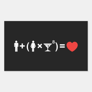 The Love Equation for Women Rectangular Sticker