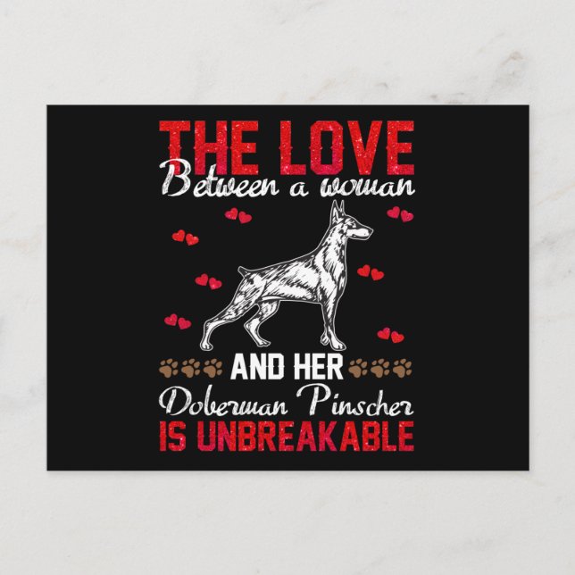 The Love Is Unbreakable Doberman Pinscher Postcard (Front)