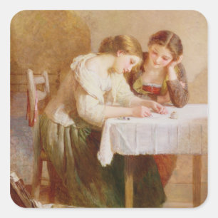 The Love Letter, 1871 Square Sticker