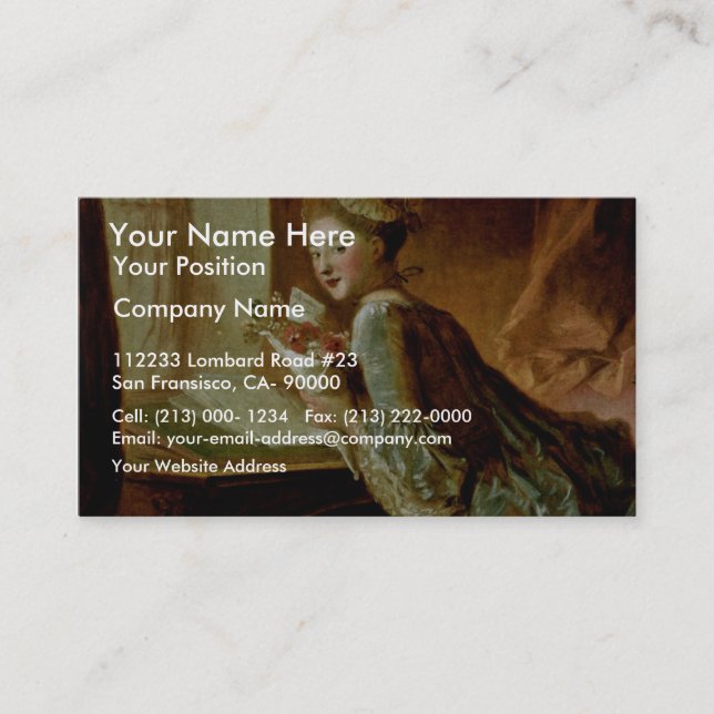 The Love Letter,  By Fragonard, Jean-Honoré (Best Business Card (Front)