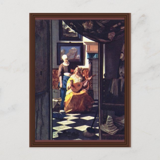 The Love Letter,  By Johannes Vermeer Postcard (Front)