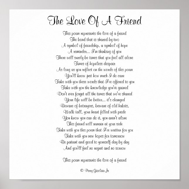 THE LOVE OF A FRIEND POSTER (Front)