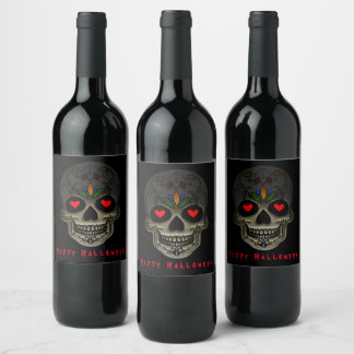 The Love Skull Customisable  Wine Label