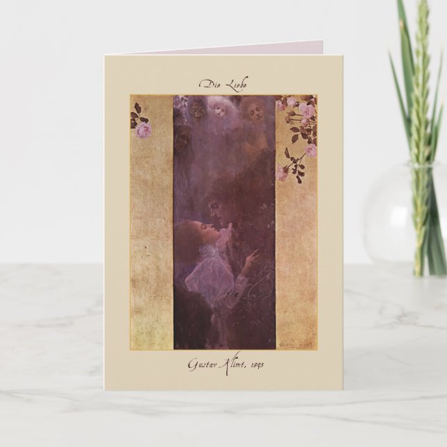 The Love Valentine Card by Gustav Klimt 1895 (Front)