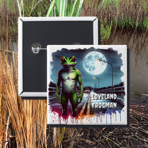 The Loveland Frogman   Ohio Cryptid 15 Cm Square Badge