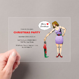 The lovely woman's Christmas party Acrylic Invitations