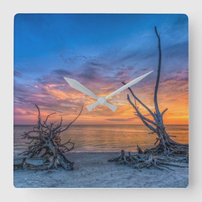 The Lover Trees Square Wall Clock (Front)