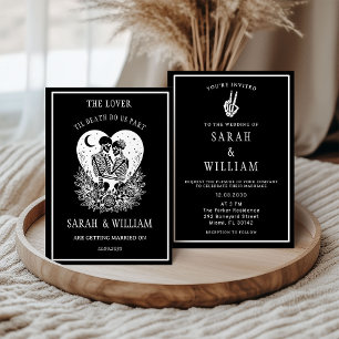 The Lovers, Celestial Stars, Wedding Skeleton Invitation