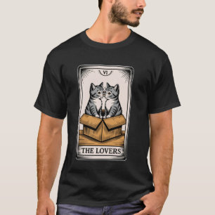 The Lovers Cuddling Cats Funny Tarot Card Cat 2 T-Shirt
