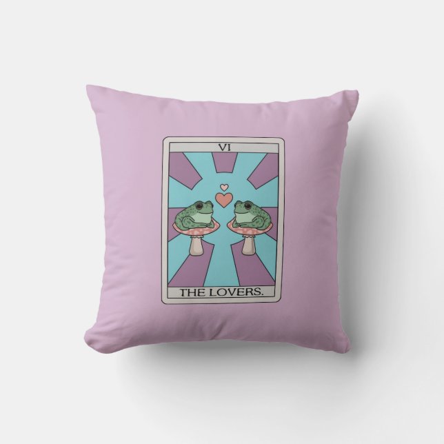 The Lovers Frog Tarot Cushion (Front)