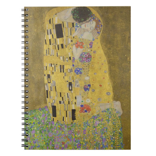 The Lovers Kissing Embrace by Gustav Klimt Notebook (Front)